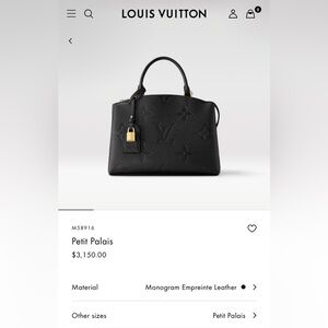 Louis Vuitton Petit Palais Black Bag